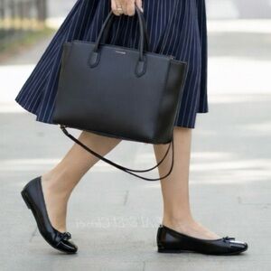 DV by Dolce Vita Moxy Black Vegan Ballet Flats Bow Detail | Women’s Size 8.5 NWB